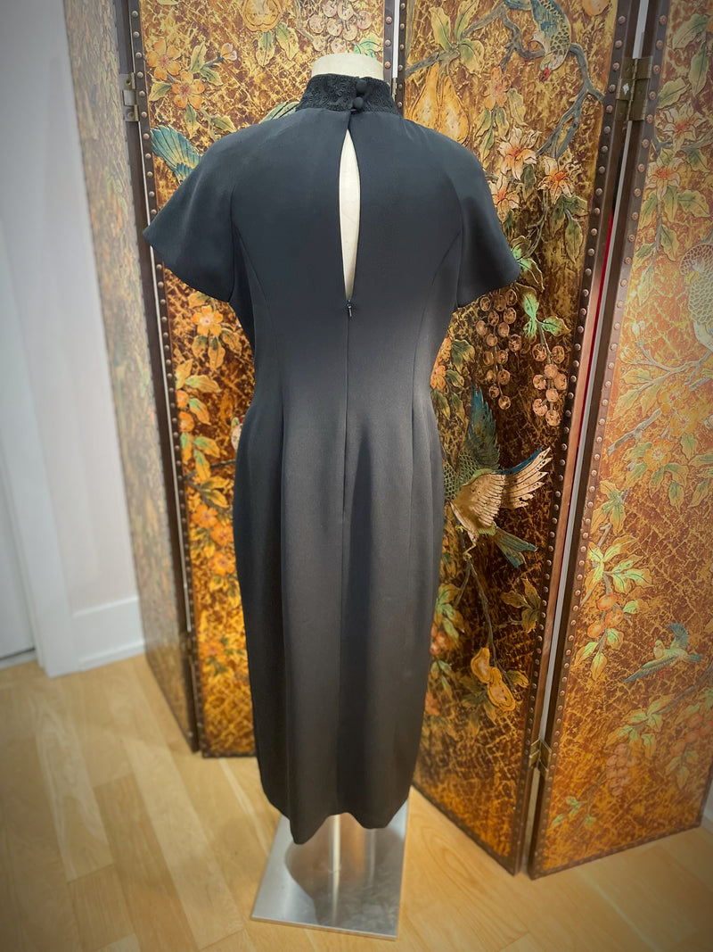 1980s Black Asian Inspired Dress