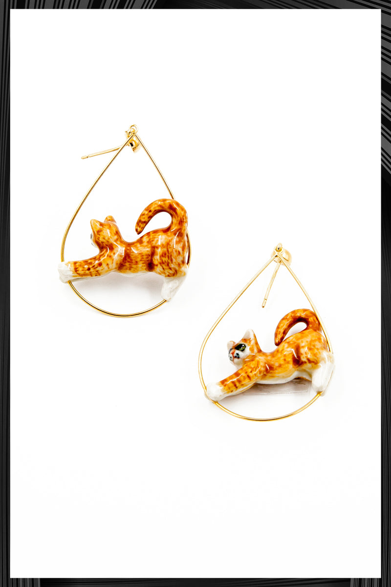 Ginger Cat Hoops | Quick Shipping