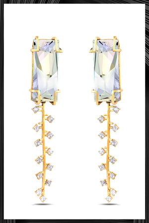 Cristal Fulgar Zip Earrings | Free Delivery - Quick Shipping
