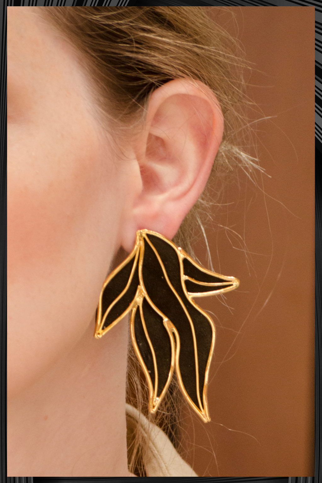 Black Leaves Earrings | Free Delivery - 3 Week Shipping