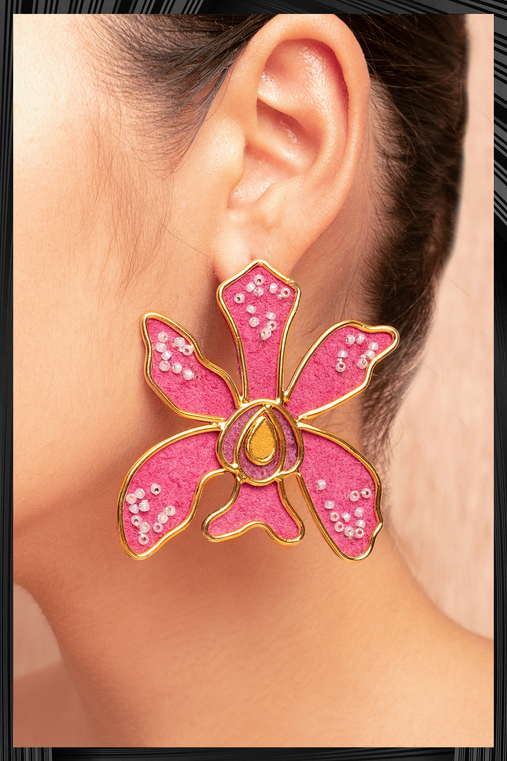 Violet Oncidium Orchid Earrings | Free Delivery - 3 Week Shipping