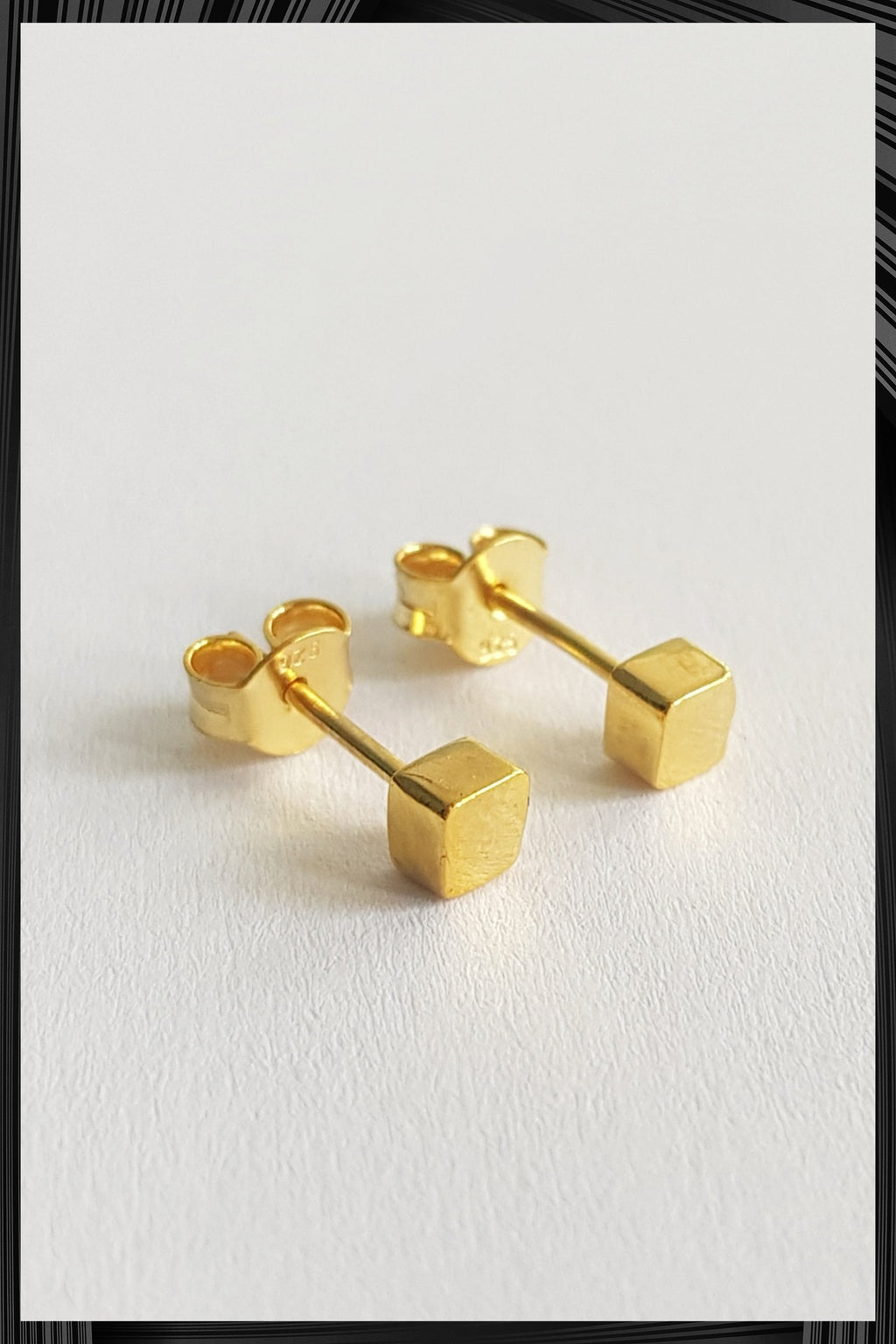 Gold Cube Earrings | Quick Shipping