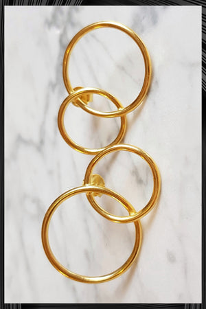 Gold Circle in Circle Earrings | Quick Delivery
