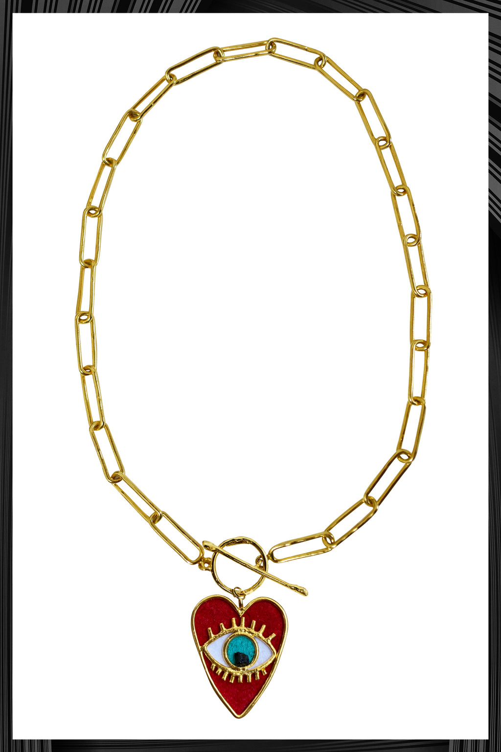 Heart Eye Thin Link Chain Necklace | Free Delivery - 3 Week Shipping