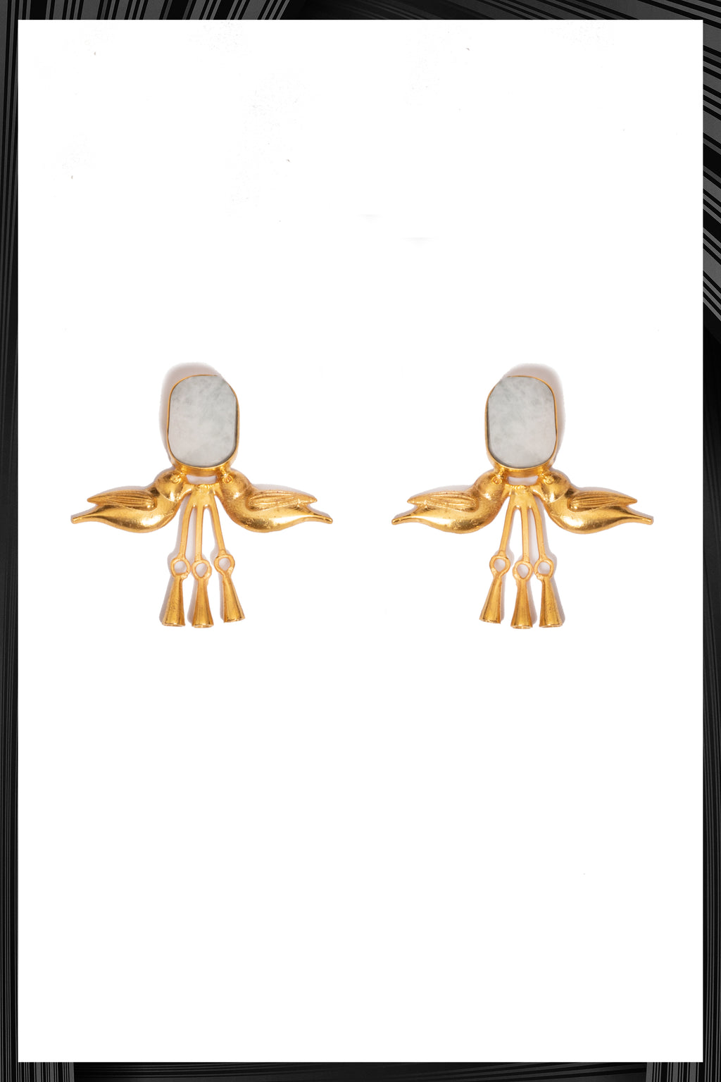 Morganite Gold Bird Earrings | Free Delivery - Quick Shipping