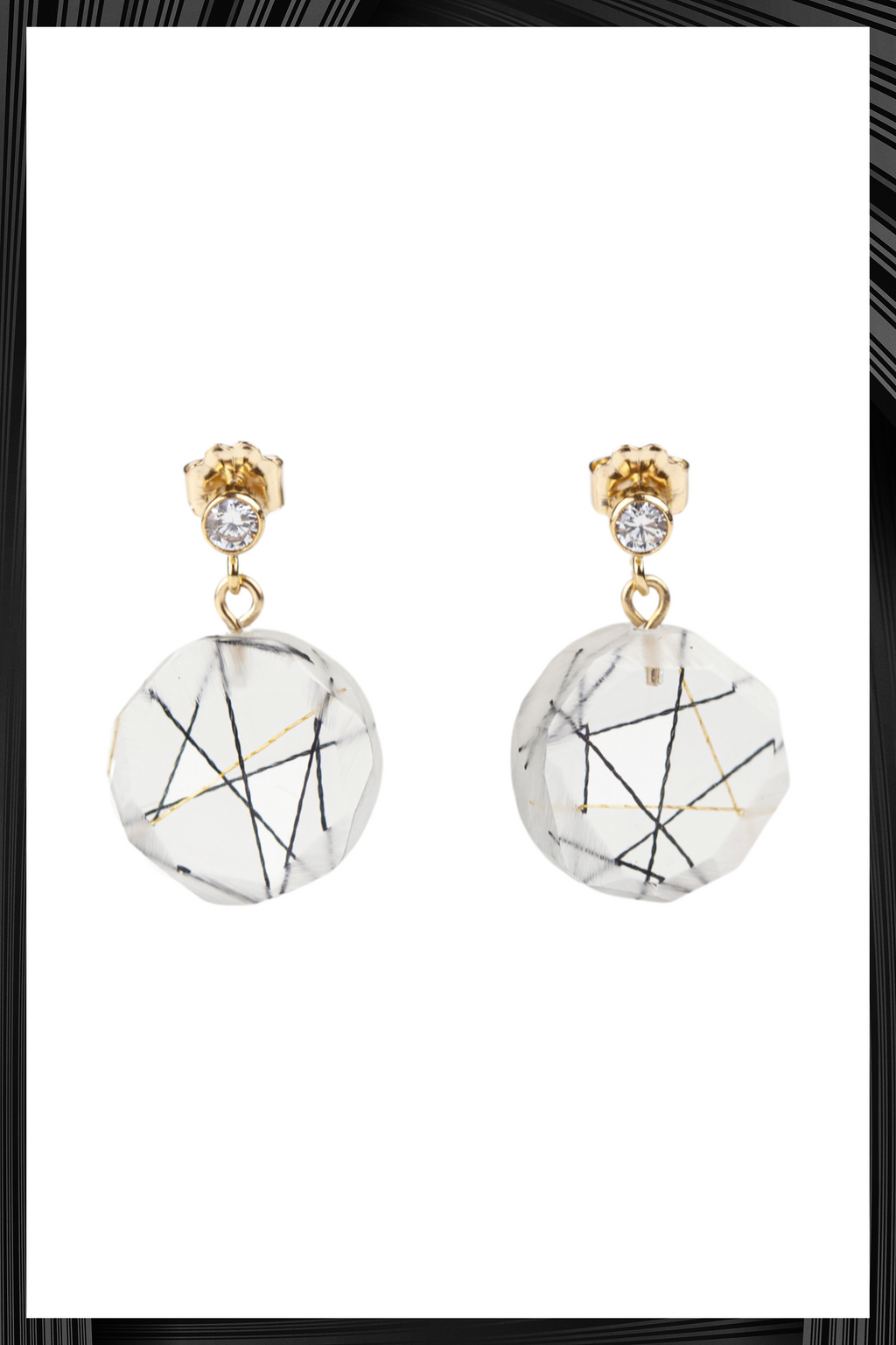 Cubic Zirconia Round Resin Drop Earrings | Free Delivery - Quick Shipping