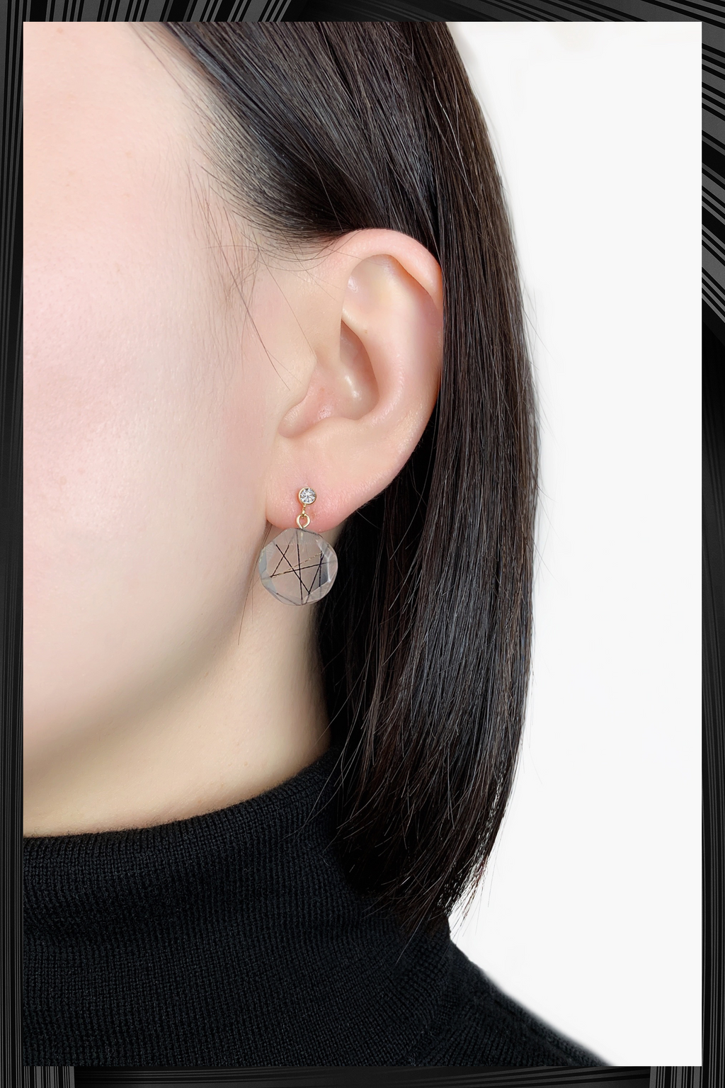 Cubic Zirconia Round Resin Drop Earrings | Free Delivery - Quick Shipping