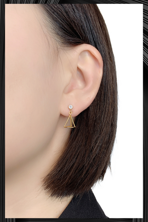 Cubic Zirconia Triangle Drop Earrings | Quick Shipping