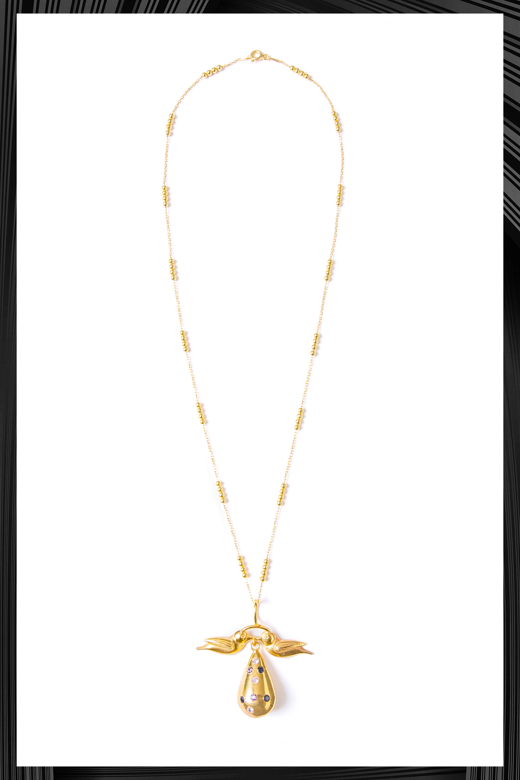 Tear Drop Gold Birds Necklace | Free Delivery - Quick Shipping