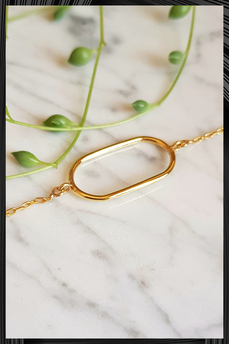 Gold Oval Bracelet | Quick Shipping