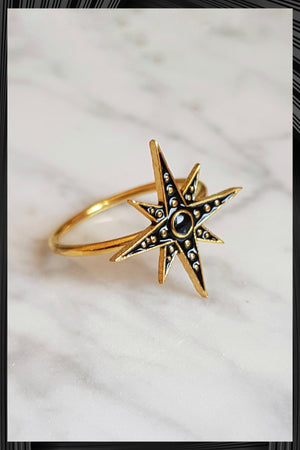 Black Starburst Ring | Quick Shipping