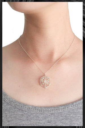 3D Hexagon Pendant Necklace |  Quick Shipping