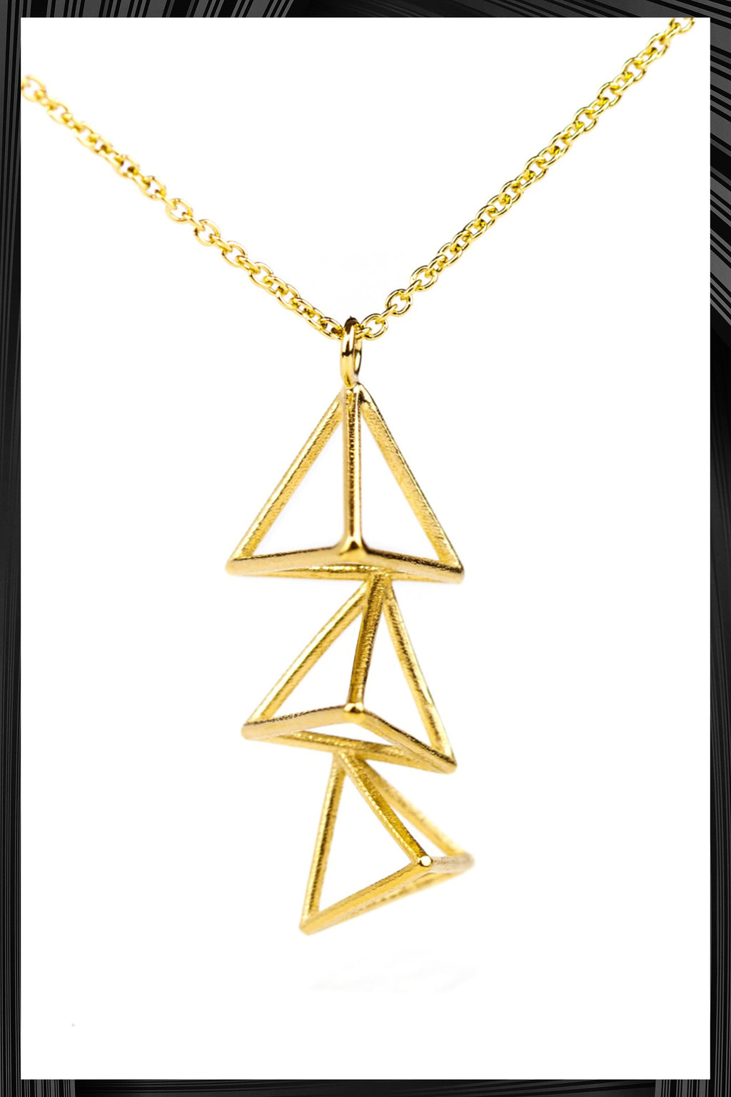 Gold Triple Triangle Necklace | Free Shipping - Quick Delivery