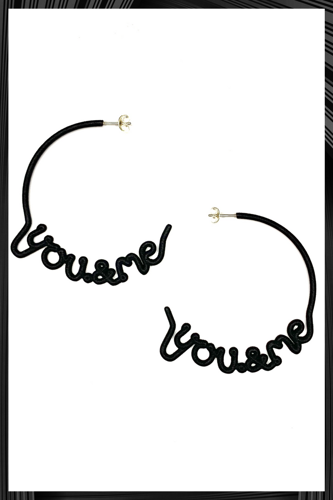 Black You and Me Earrings | Quick Shipping