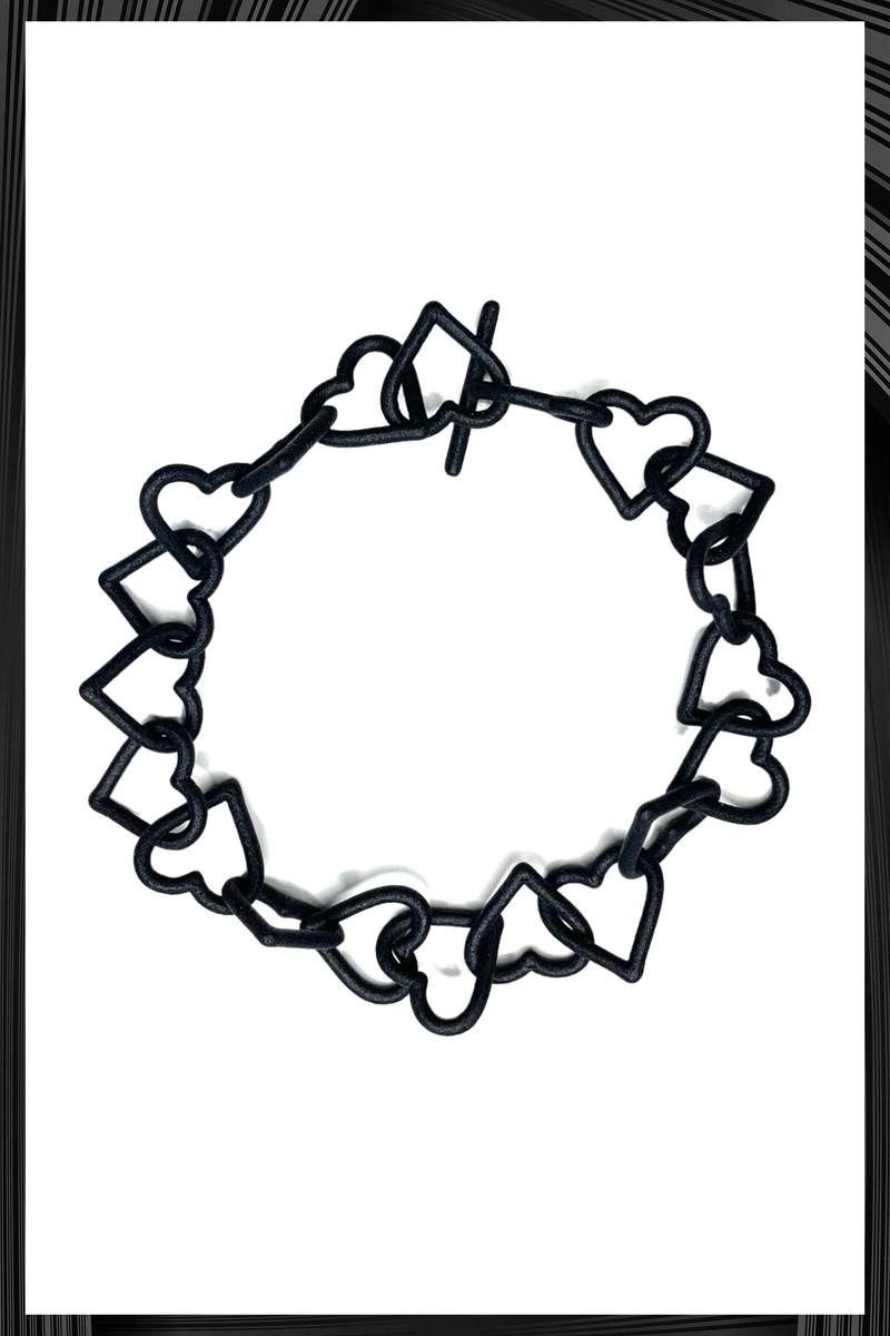 Black Linked Heart Bracelet | Free Delivery - Quick Shipping