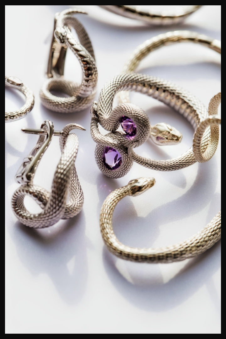 Amethyst Snake Ring | Lena Yastreb | Quick Shipping - Free Delivery