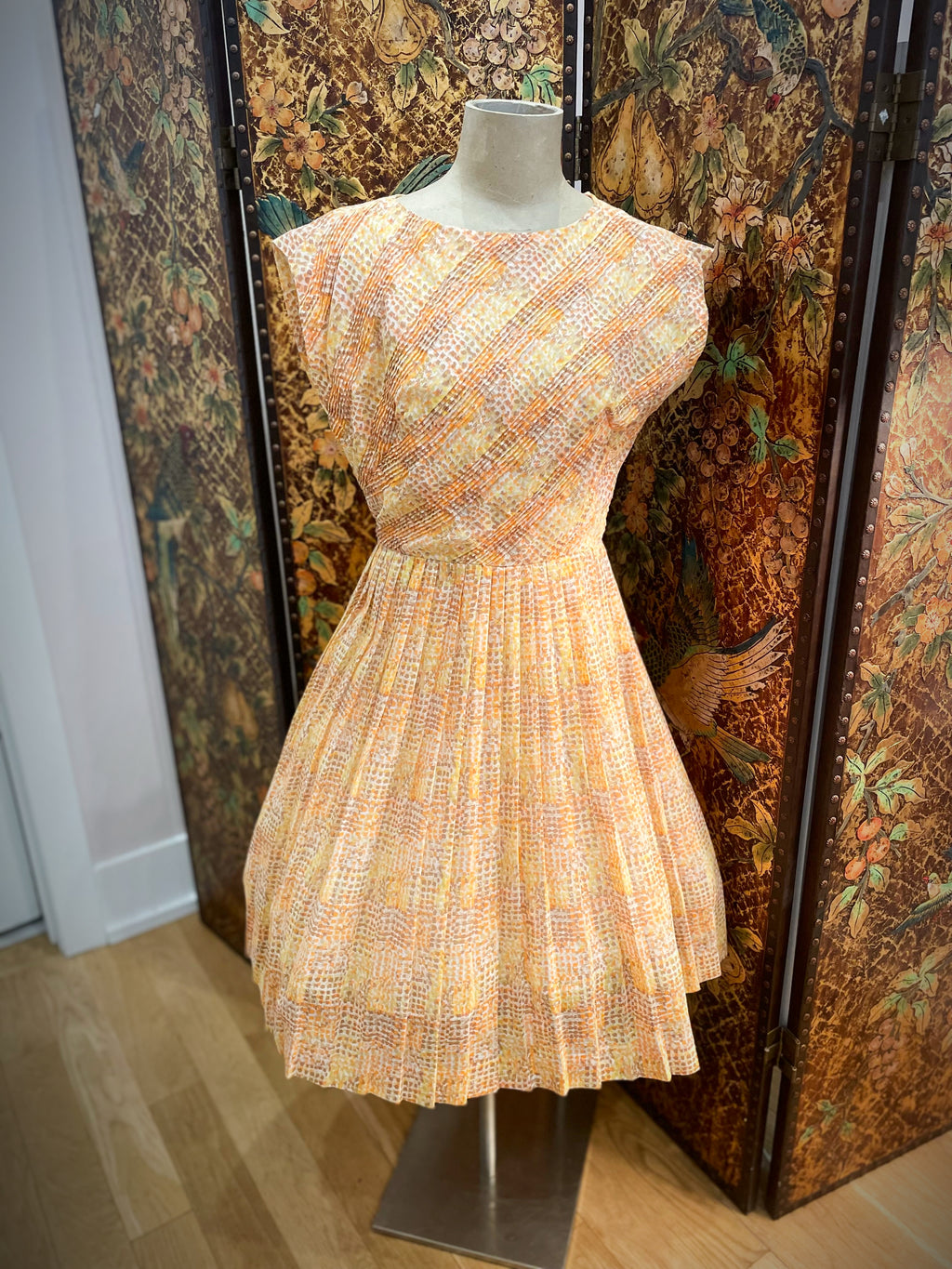 1960s Abstract Checkered Dress