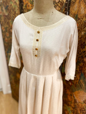 1950s Cream Grecian Style Dress