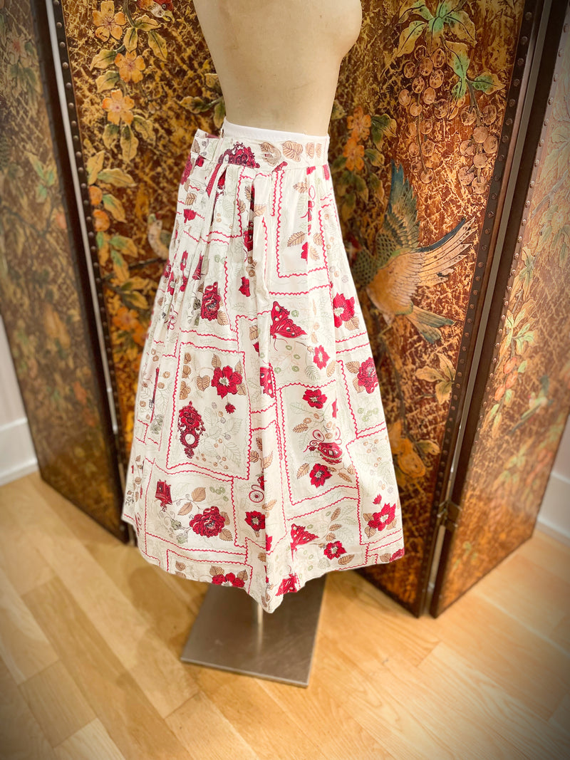 1950s Holiday Pattern Circle Skirt