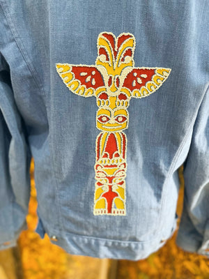 1970s Totem Pole Jean Jacket