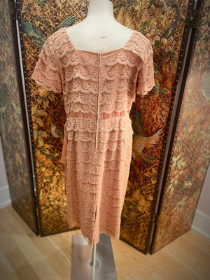1950s Ruffled Lace Dress