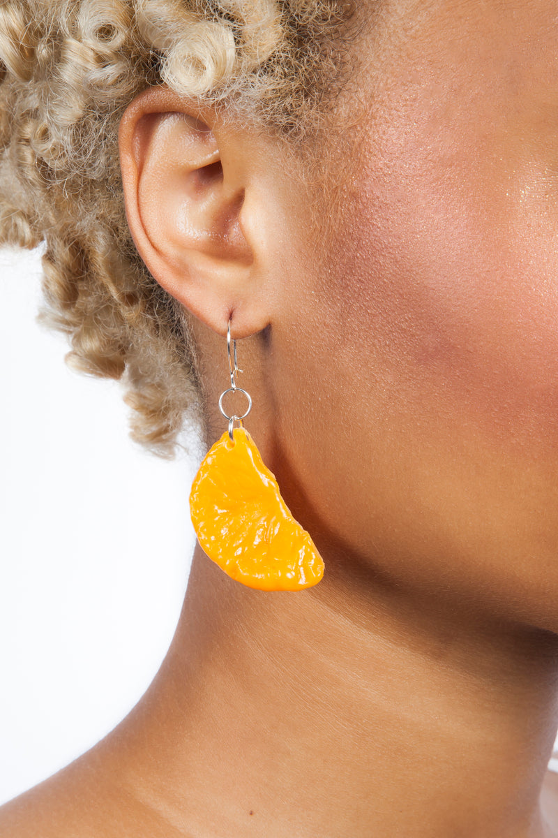 Mandarin Orange Earrings Tangerine Jewelry Fruit 