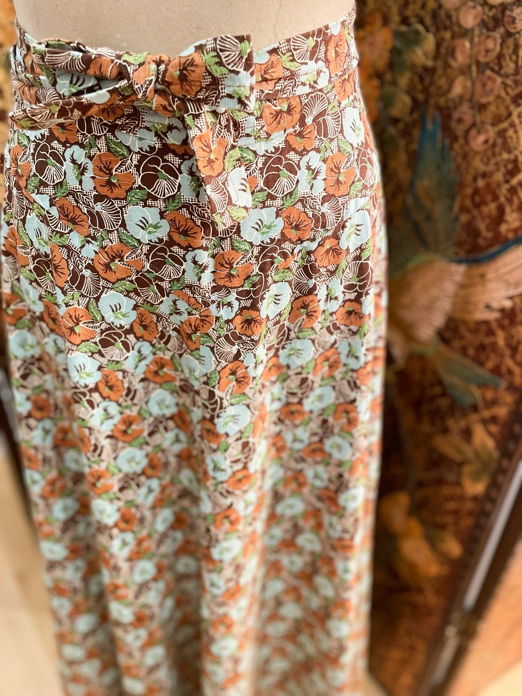 1950s Hawaiian Wrap Around Floral Skirt