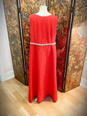 1960s Vermillion Red Long Gown
