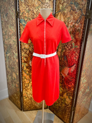 1970s Red Gogo Dress