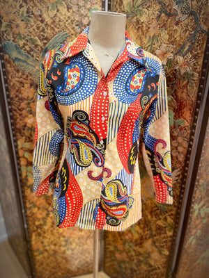 1970s Colorful Paisley Shirt