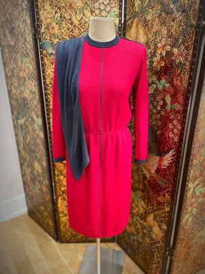 1970s St.John Red Knit Dress